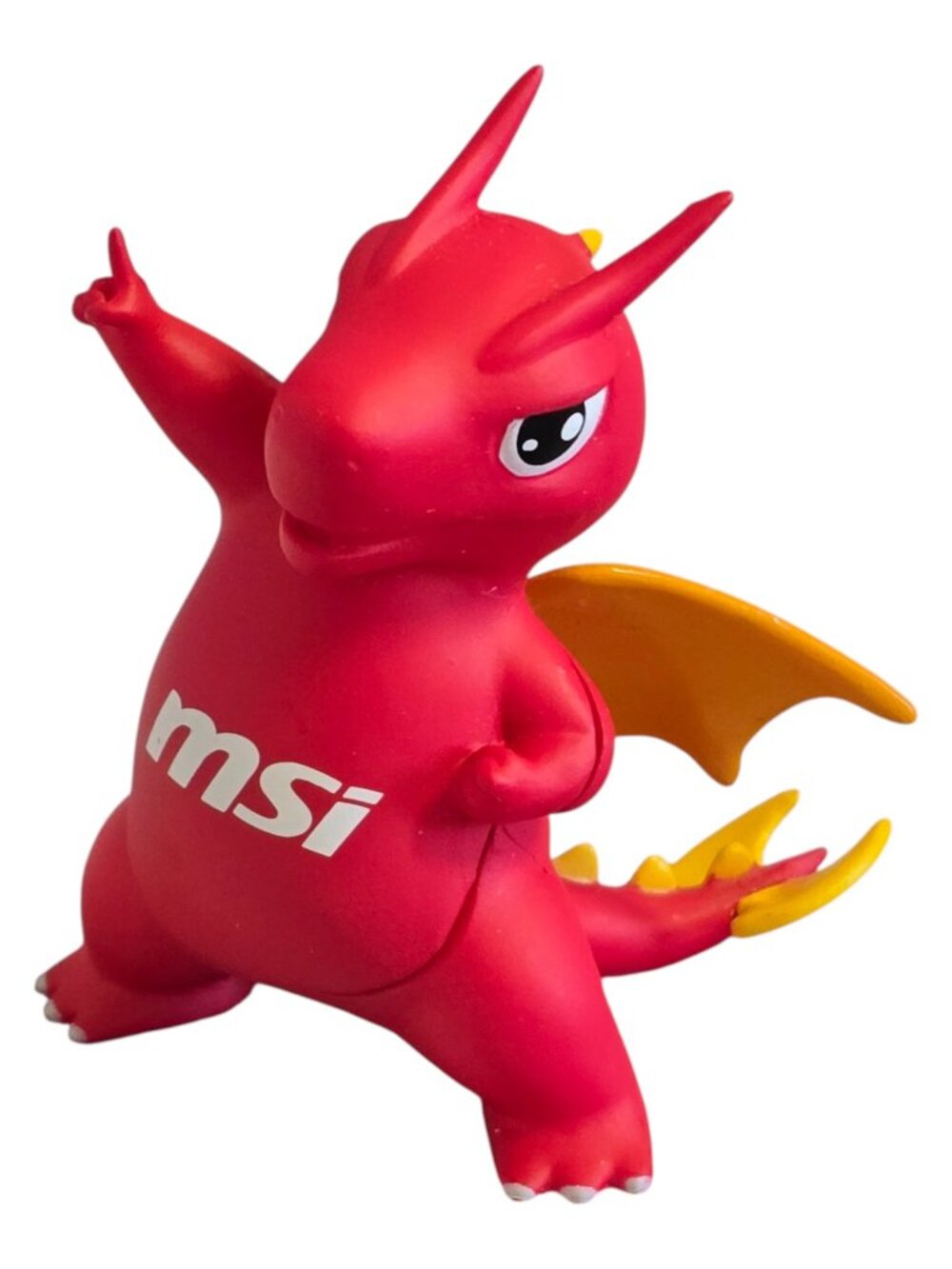 MSI Lucky Dragon 2-Piece Magnet Figurine Red Yellow 3" Tall